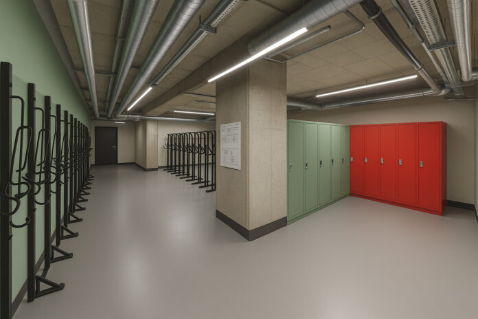 Szatnia dla rowerzystów w biurze